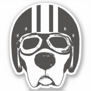 Yellow Lab Dog in Helmet & Goggles Vinyl Sticker