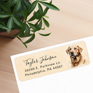 Yellow Lab Dog Return Address Label