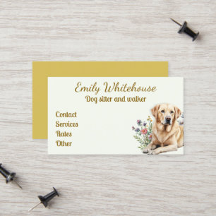 Yellow Lab Dog Sitter Business Cards