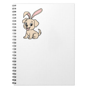 Yellow Lab Easter Rabbit Cartoon Notebook