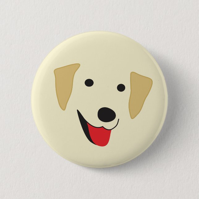 Yellow Lab Face 6 Cm Round Badge (Front)
