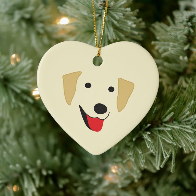 Yellow Lab Face Ceramic Tree Decoration (Tree)