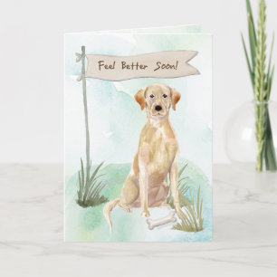 Yellow Lab Feel Better After Surgery with Dog Card