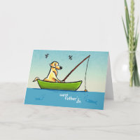 Yellow Lab Fishing Off-Leash Art™ Fathers Day
