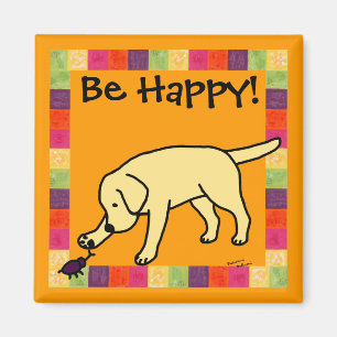 Yellow Lab Friendly Cartoon Labrador Magnet
