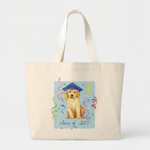 Yellow Lab Graduate Large Tote Bag