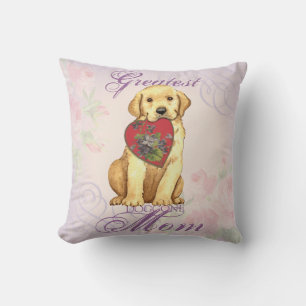 Yellow Lab Heart Mum Cushion