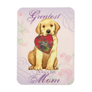 Yellow Lab Heart Mum Magnet