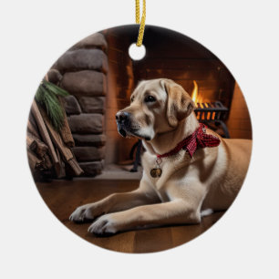Yellow Lab Holiday Ceramic Tree Decoration