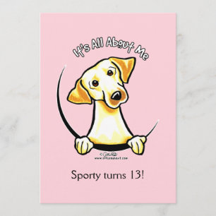 Yellow Lab IAAM Girl Birthday Party Invitation