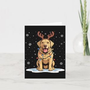 Yellow Lab Labrador Christmas Reindeer Dog Lover X Card