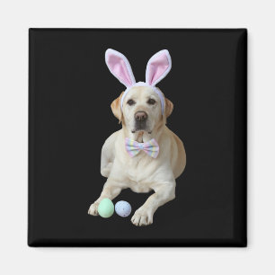 Yellow Lab Labrador Easter Dog Bunny Ears Egg Hunt Magnet