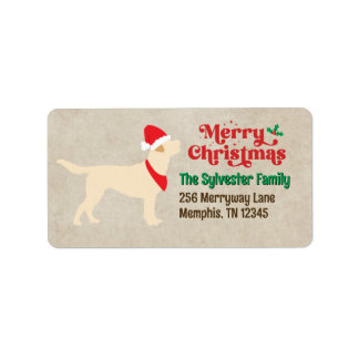 Yellow Lab Labrador Merry Christmas Label