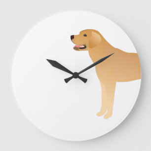 Yellow Lab - Labrador Retriever Breed Silhouette Large Clock