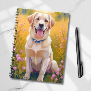 Yellow Lab Labrador Retriever Dog Painting Notebook