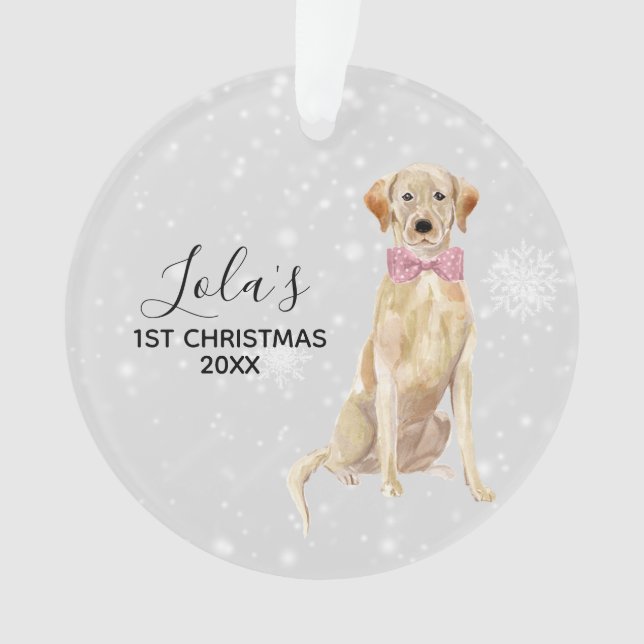Yellow Lab Labrador Retriever Holiday Christmas Ornament (Front)
