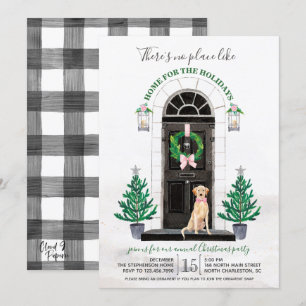 Yellow Lab Labrador Retriever Holiday Party Invitation