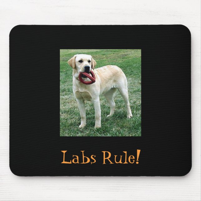 Yellow Lab, Labs Rule! Mouse Mat (Front)