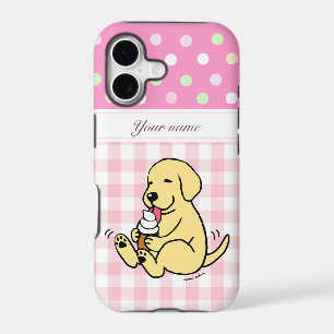 Yellow Lab Licking Ice Cream Cartoon