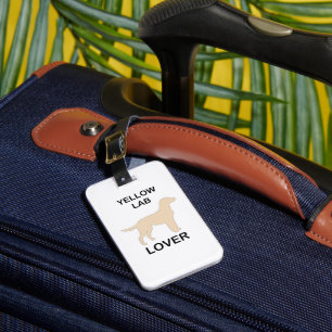 yellow lab lover luggage tag