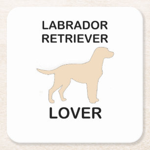 yellow lab lover square paper coaster