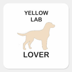 yellow lab lover square sticker