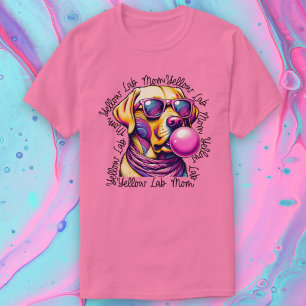 Yellow Lab Mum Bubblegum Trendy Labrador Mum T-Shirt