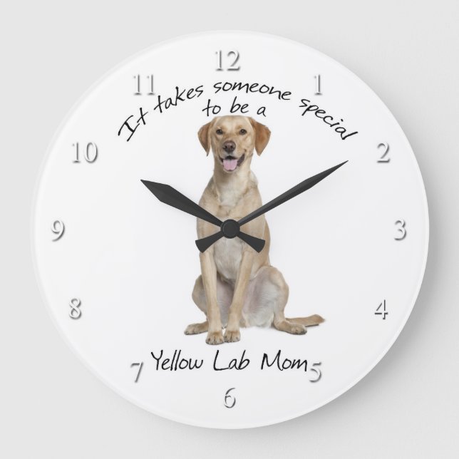 Yellow Lab Mum Clock (Front)