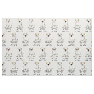 Yellow Lab Mum (Labrador Retriever Mum) Cute Dog Fabric