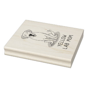 Yellow Lab Mum (Labrador Retriever Mum) Cute Dog Rubber Stamp