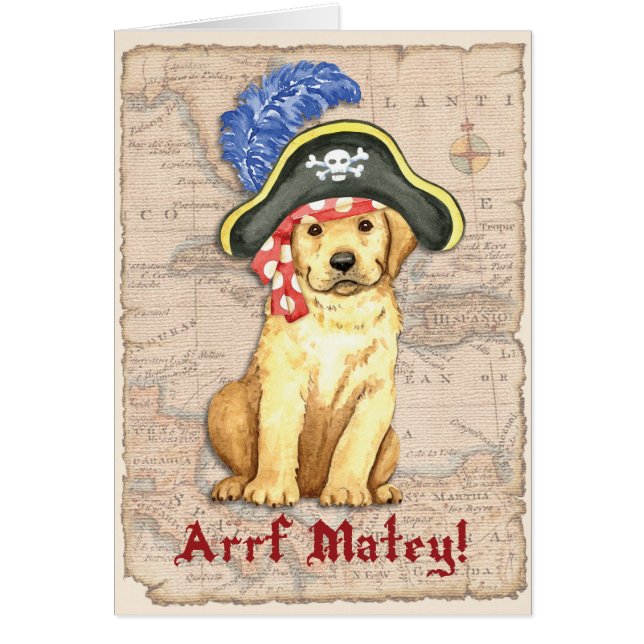 Yellow Lab Pirate Card (Front)