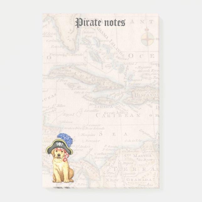 Yellow Lab Pirate Post-it Notes (Front)