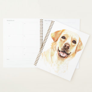 Yellow Lab Puppy Dog Watercolor Labrador Retriever Planner