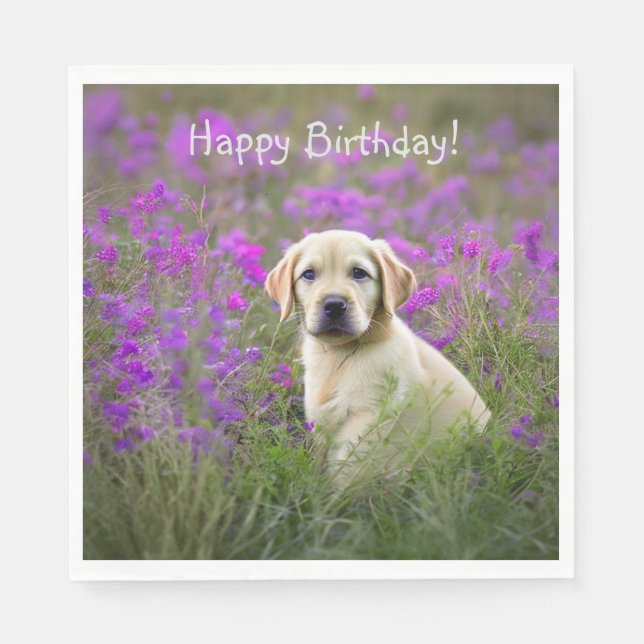 Yellow Lab Puppy Napkin (Front)