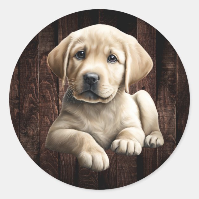  Yellow Lab Puppy Stickers (Front)