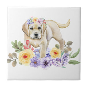 Yellow Lab Puppy Tile