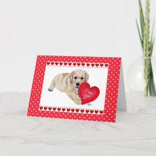 Yellow Lab Puppy Valentine's Day card