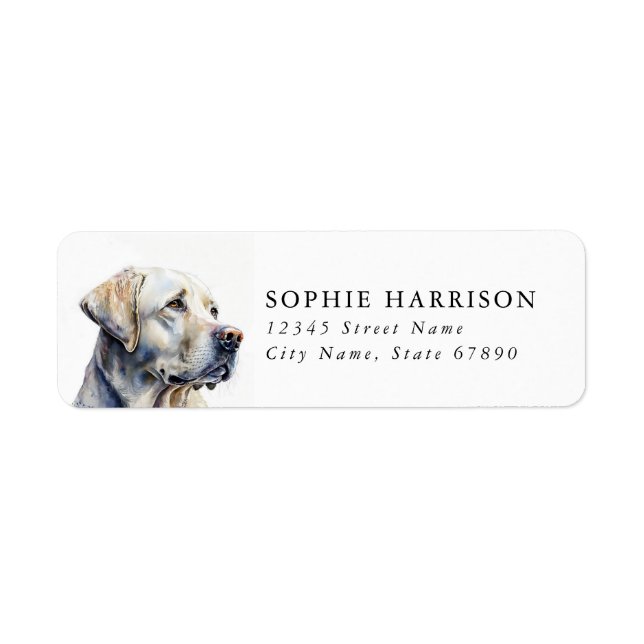 Yellow Lab Return Address Labels (Front)