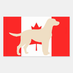 Yellow Lab Silhouette on Flag Rectangular Sticker