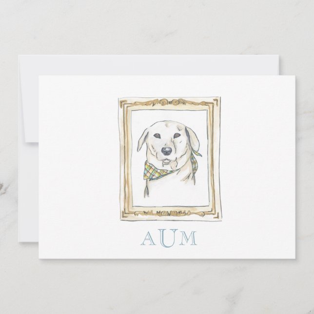 Yellow Lab Stationary Announcement (Front)