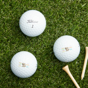 Yellow Lab Traits Cartoon Golf Balls