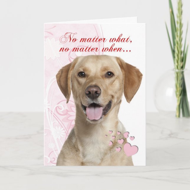 Yellow Lab Valentine Holiday Card (Front)