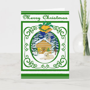 Yellow Lab Vintage Christmas Holiday Card