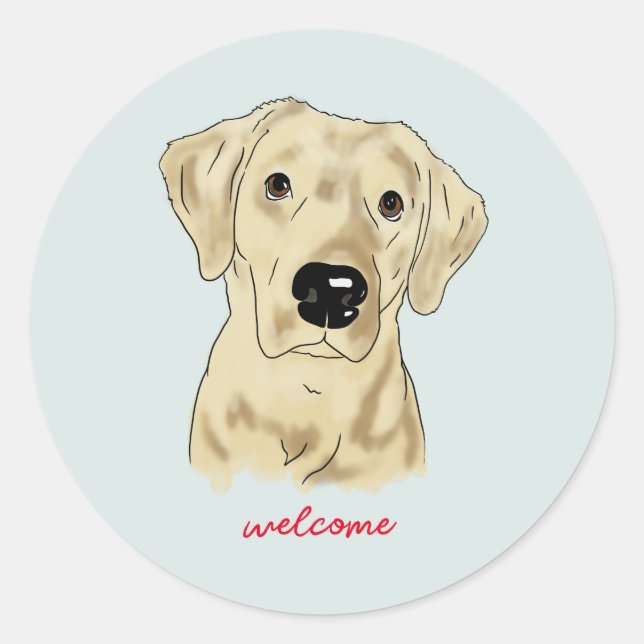 Yellow Lab watercolor  Classic Round Sticker (Front)