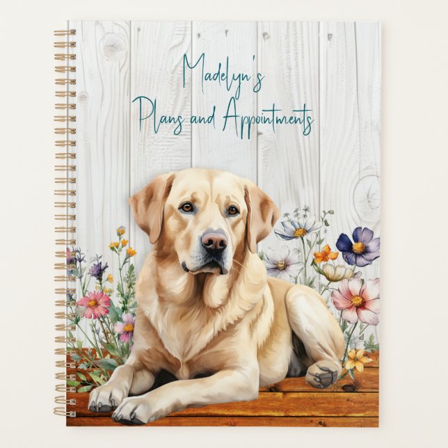 Yellow Lab Wildflowers Planner (Front)