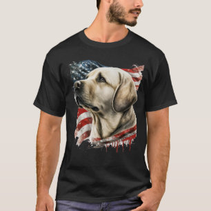 Yellow Lab with the American Flag T-Shirt