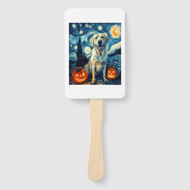 Yellow Labrador (1) Hand Fan (Front)