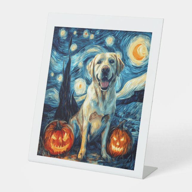 Yellow Labrador (1) Pedestal Sign (Front)