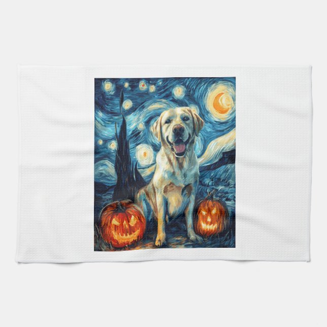 Yellow Labrador (1) Tea Towel (Horizontal)