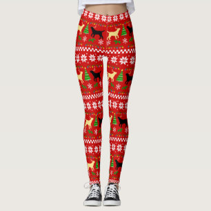 Yellow Labrador and Black Labrador Christmas  Leggings